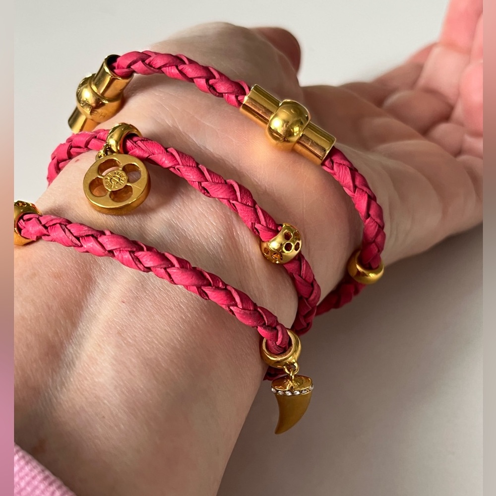 RARE‼️ HENRI BENDEL | Leather | Necklace/Bracelet | Raspberry Pink & Gold